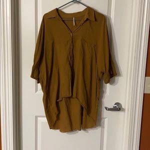 Free People Button Top Mustard Size L